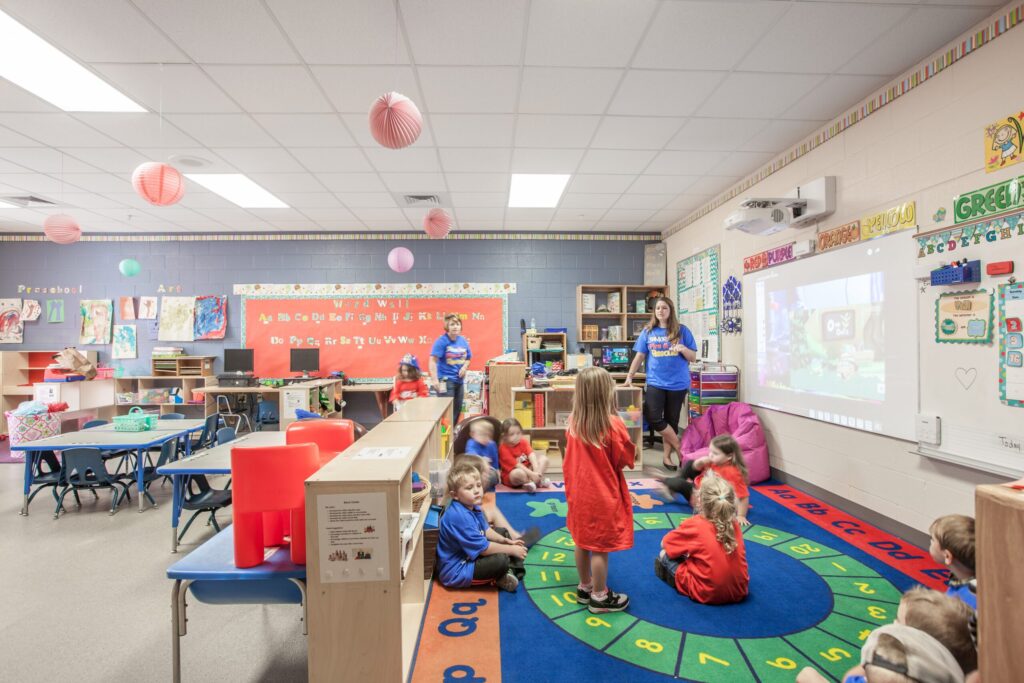 elementary school students learning classroom