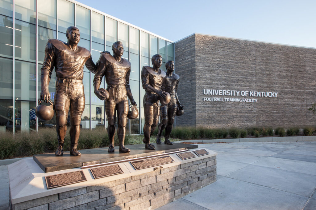 college football outdoor exterior and statue|college football athletic training room|college football team locker room|college football auditorium video room|college football locker room|college football team weight training room|college football team weight training room||||||||||||