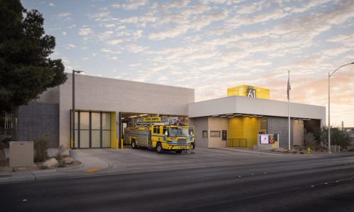 During a shift change, the fire engine is inspected at Clark County Fire Station 61 in Las Vegas, NV.