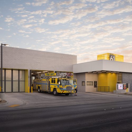 During a shift change, the fire engine is inspected at Clark County Fire Station 61 in Las Vegas, NV.