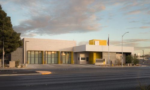 An exterior view of Clark County Fire Station 61 in Las Vegas, NV.