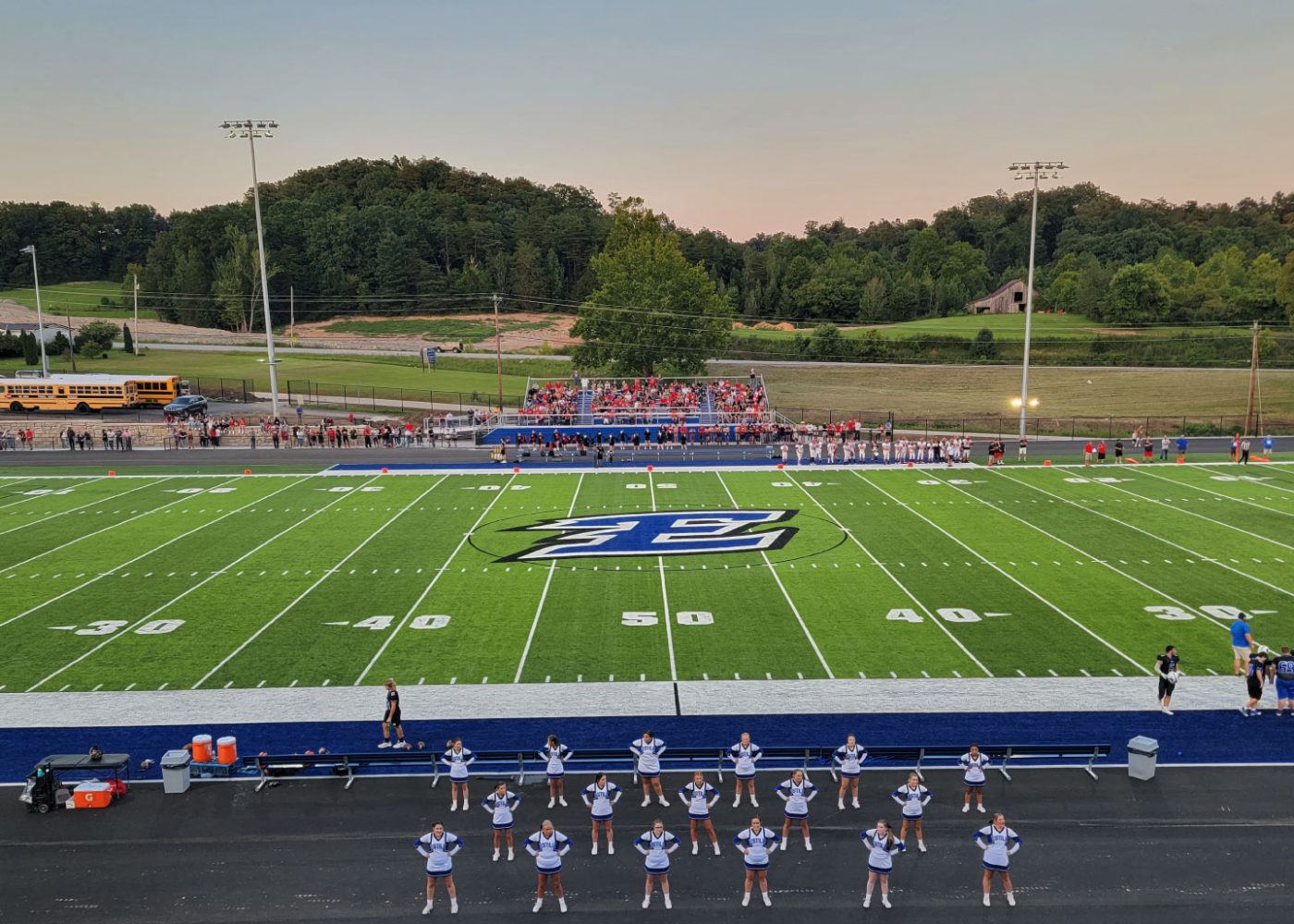 high school football game|high school football game|estill county train car|high school football building at stadium|high school football building at stadium|football field aerial shot||||||||||