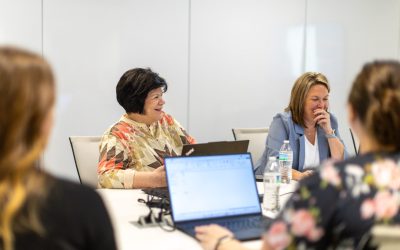 Holly Teague with Jennifer Foster representing the Planning team in a meeting at MOREgroup