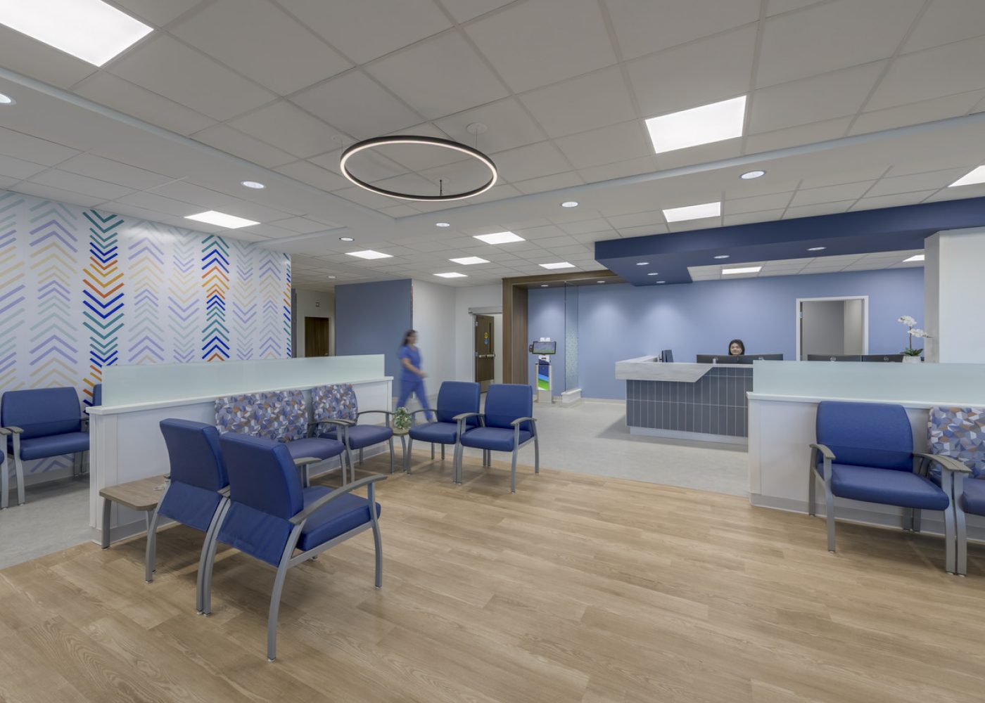 Interior design image of Mary Washington Hospital Tompkins Martin Plaza 4th Floor in Fredericksburg VA by Jeffrey Sauers of CPI Productions