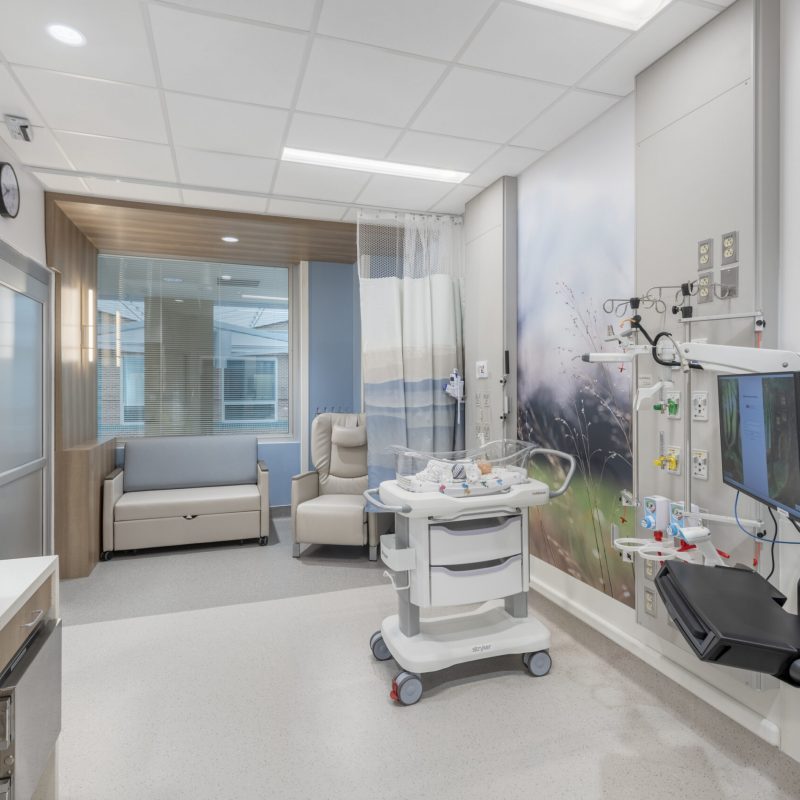 Interior design image of Mary Washington Hospital NICU in Fredericksburg VA by Carson King of CPI Productions