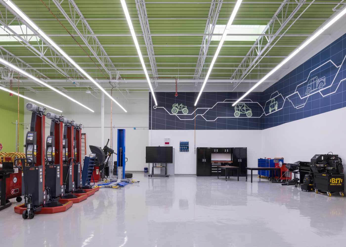 The automotive repair lab. Northeast Career Technical Academy, a technical high school in North Las Vegas, NV.