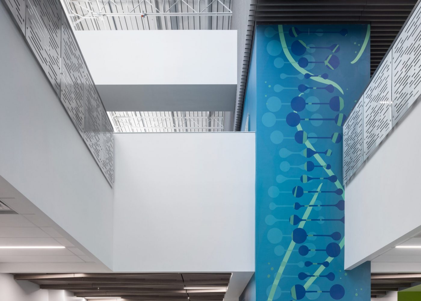 View of one of the hallways at the Northeast Career Technical Academy, a technical high school in North Las Vegas, NV.