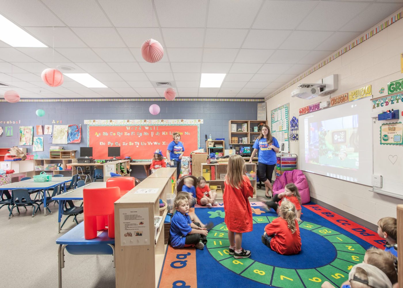 elementary school students learning classroom