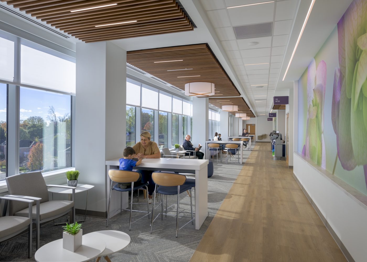 Interior image of Virginia Hospital Center Women's Outpatient Pavilion in Arlington VA by Jeffrey Sauers of CPI Productions