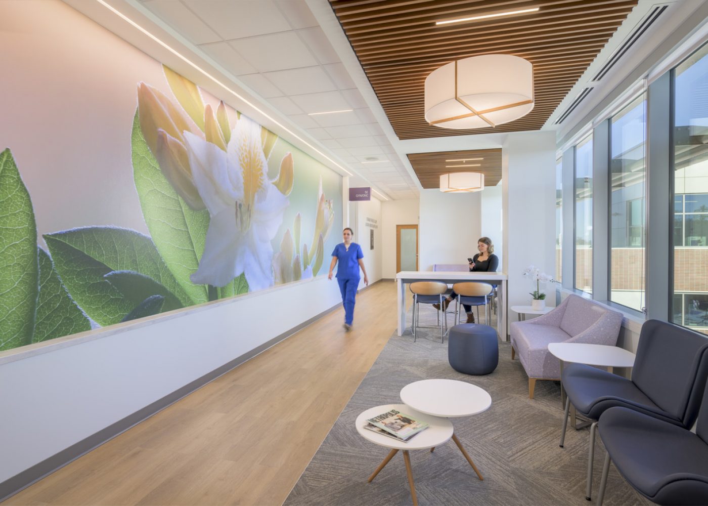 Interior image of Virginia Hospital Center Women's Outpatient Pavilion in Arlington VA by Jeffrey Sauers of CPI Productions